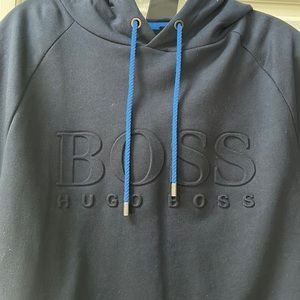 Navy blue, short sleeve, Hugo boss, hooded sweatshirt